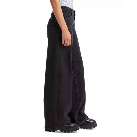 NWT Levis 94 Baggy Wide Leg Jeans Washed Black Denim Mid Rise Womens 27x31 - Picture 12 of 13